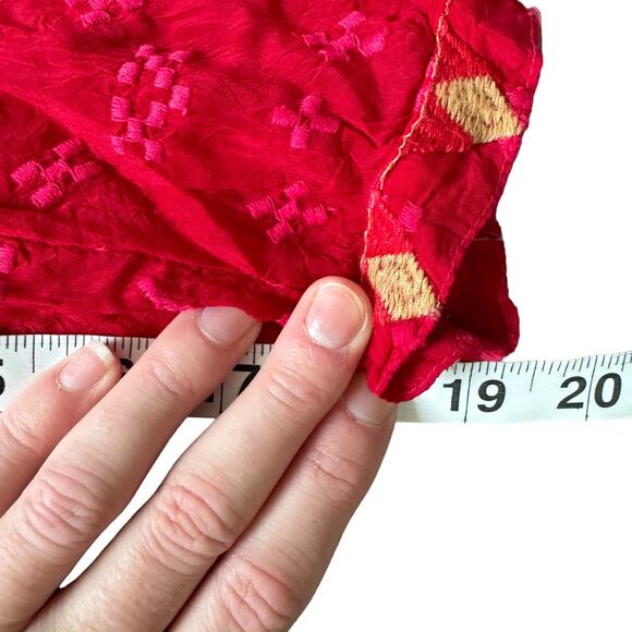 Johnny Was Gina Embroidered Blouse Red - Picture 11 of 11